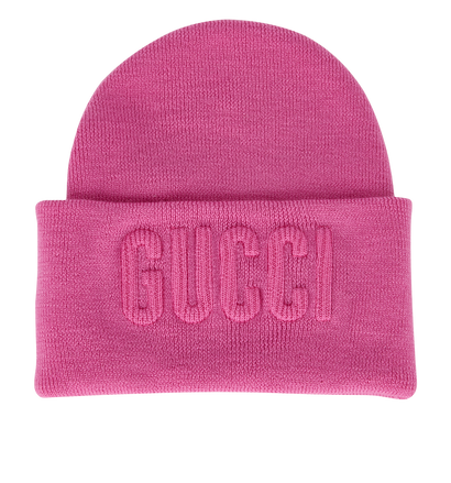 Gucci Logo Embossed Beanie, front view